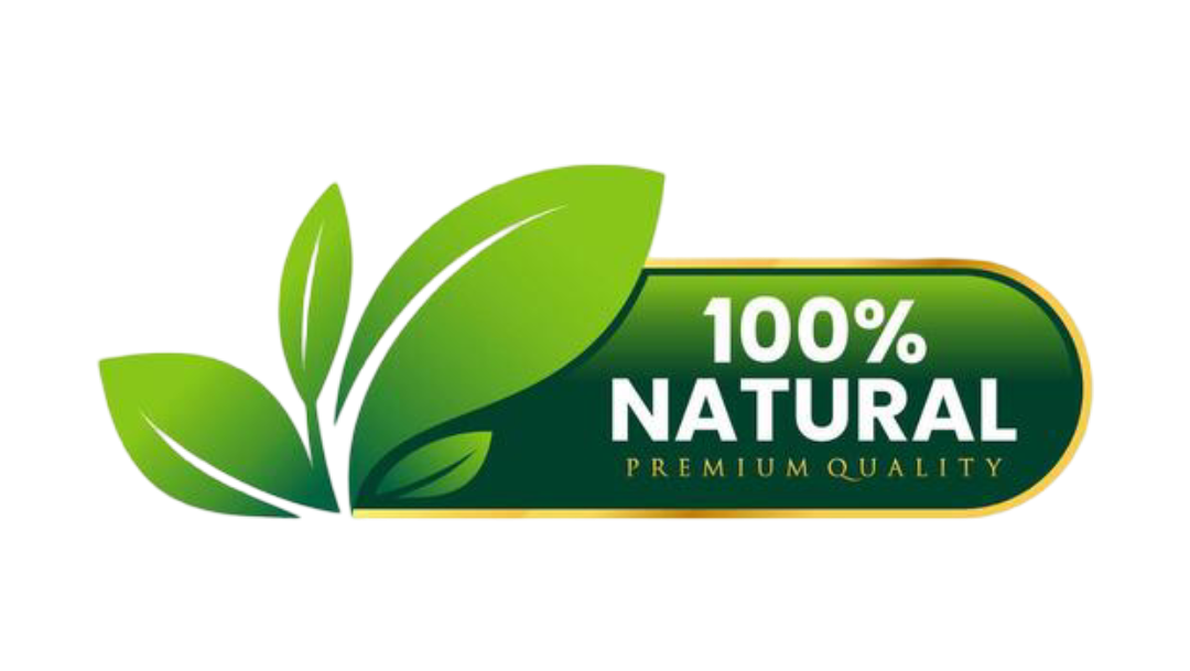 100 percent natural and organic logo with abstract green leaf in gold frame button premium quality for healthy food vegan logo label seal tag sign seal symbol badge stamp sticker emblem vector